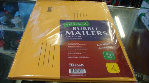 BAZIC 9.5&#034; X 13.5&#034; (#4) Self-Seal Bubble Mailers (2/Pack)