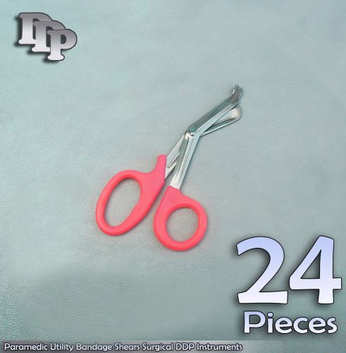 24 Pcs Paramedic Utility Bandage Shear Scissor 5.5&#034;Pink Surgical DDP Instruments