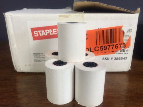 Staples 2 1/4&#034; x 80&#039; POS Thermal Receipt Paper 40 New Rolls
