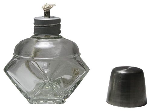 Hexagonal Glass Spirit Alcohol Burner w/Replaceable Wick &amp; 125mL Capacity