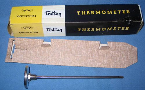 Weston model 2281 testing thermometer 1/4&#034; npt, 9&#034; stem, 2&#034; dial 50-500 nos for sale