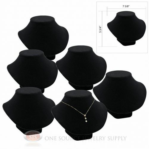 (6) 5 3/4&#034; pendant necklace black velvet neck form jewelry presentation displays for sale