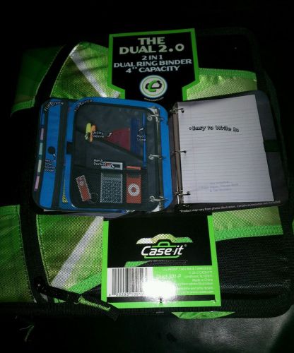 NEW Greens Case It The Dual 2.0  Dual Ring Binder 4&#034;! Couponing Extreme w Strap!