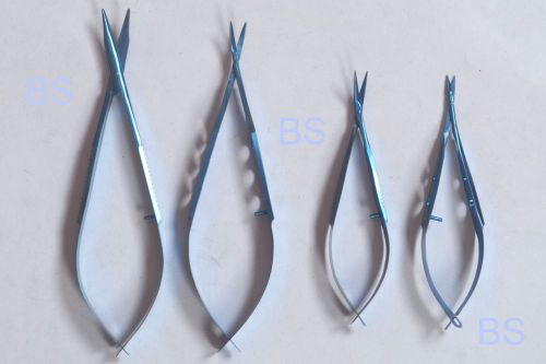 Titanium 4 for Pcs Scissors West Gills Curniul Vannas Ophthalmic Eye Instrument2