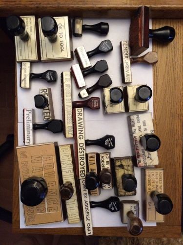 Lot Of 24 Vintage rubber stamps From Bendix South Bend Indiana