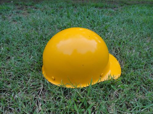 Vintage MSA Fiberglass Skullgard Hard Hat Yellow Anz89.1 1969 Class A