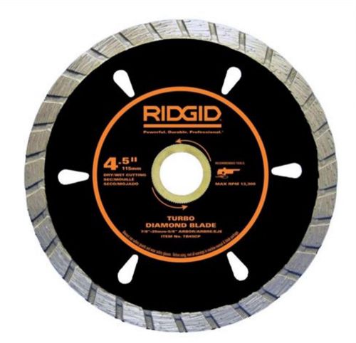 Ridgid 4-1/2 in. turbo diamond blade multi-purpose cutting power tool accessory for sale