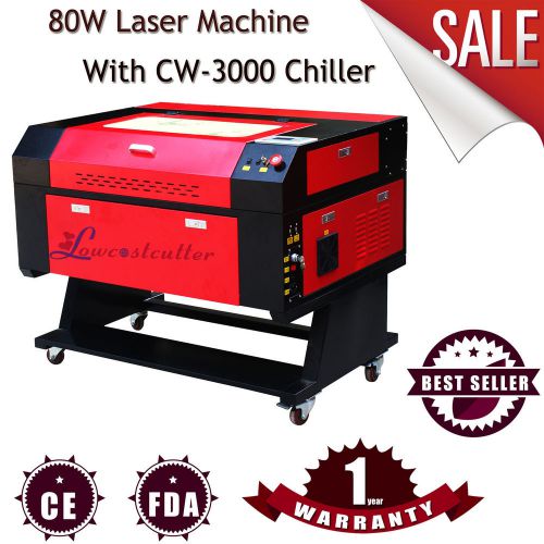 80W CO2 Laser Engraver and Cutting Machine with CE, FDA CW-3000 Chiller