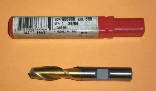 Cleveland 25/64&#034; Single End Mill 2 Flute Centercutting Made in USA NEW
