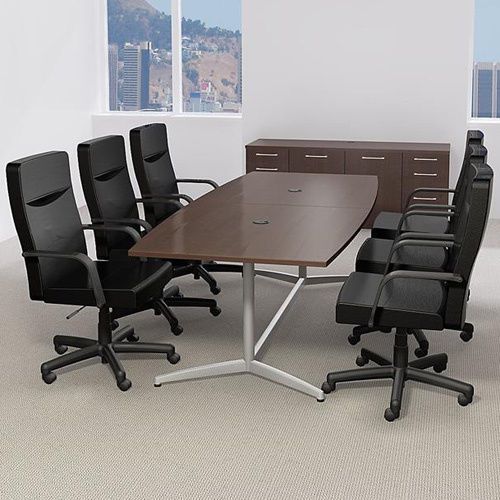 6 -10 ft MODERN CONFERENCE TABLE AND CHAIRS SET With Metal Base Boardroom Room 8