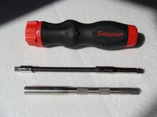 Snap-On Ratcheting Screwdriver SGDMRCE4 W Flex SHaft Driver &amp; 5&#034; Extender Shaft