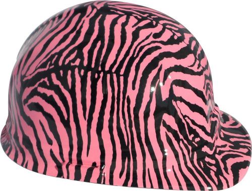 Hydro Dipped Cap Style Hard Hat with Ratchet Suspension- Pink Zebra