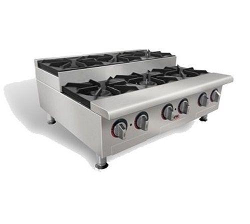 APW Wyott GHPS-6I Champion Hotplate gas countertop (6) 28,000 BTU step-up...