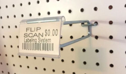 (50 PACK) 11 Inch Flip Scan Metal Peg Hooks with Label Holder  1/8 &amp;1/4 Pegboard