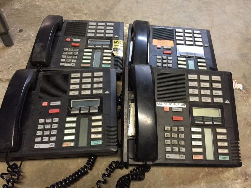 Lot of 4 Nortel M7310 Business Black Office Phones NT8B20AF-03