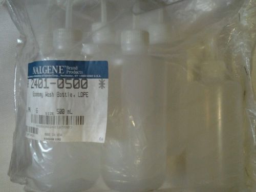 Nalgene 2401-0500 Economy Wash Bottle, LDPE, 500mL  (16oz)  6/pack  New