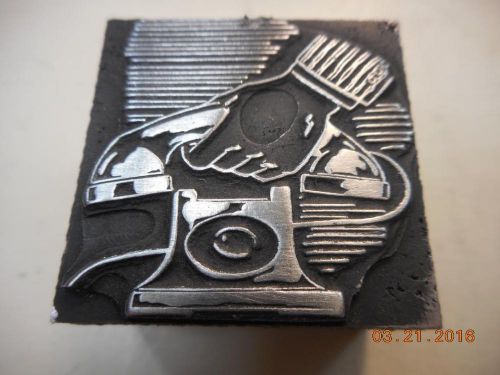 Letterpress Printing Block, Hand lifts Old Fashion Rotary Phone, Type Cut