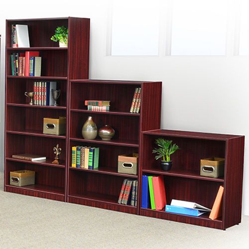 WOODEN MODULAR OFFICE BOOKCASES Wood Mahogany Cherry Maple - Height 30&#034; 48&#034; 72&#034;