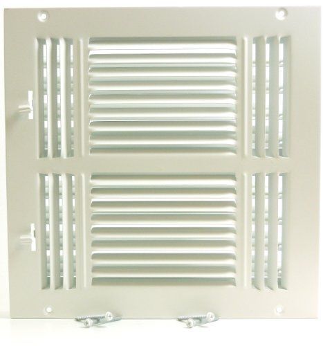 10w&#034; x 10h&#034; fixed stamp 4-way air supply diffuser, hvac duct cover grille white for sale