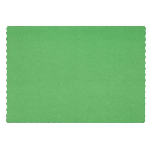 Royal Green 9.25&#034; x 13.25&#034; Scalloped Disposable Placemats, Package of 1,000