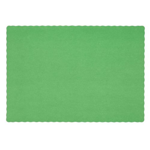 Royal Green 9.25&#034; x 13.25&#034; Scalloped Disposable Placemats, Package of 1,000
