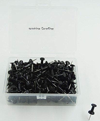 Sunshine Premium Colored Push Pins - 200 Pcs (black)