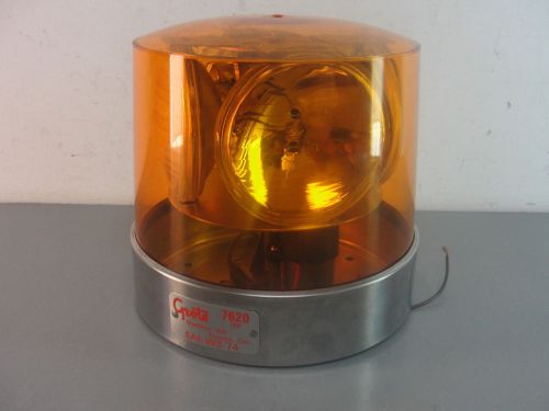 Grote 4 beam rotating roto-beacon light amber dome sae-w3-74 12v model 7620 8&#034; for sale