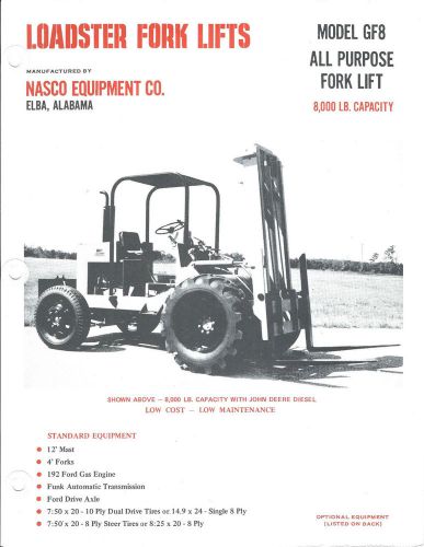 Fork Lift Truck Brochure - Loadster - GF8 - All Purpose 8,000 lb  (LT259)