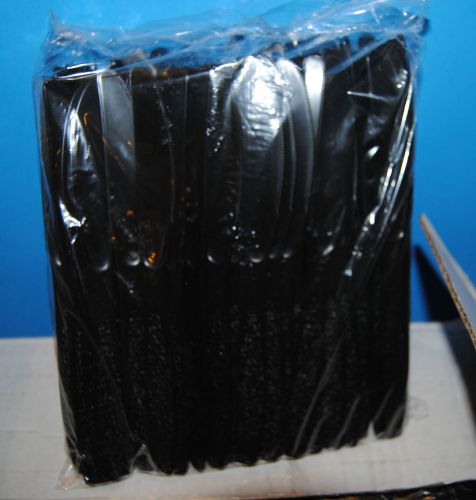 1,000  heavy black plastic knife butter knives disposable bulk lot 100 ct bags for sale