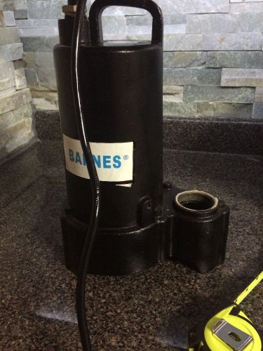 BARNES SUBMERSIBLE EFFLUENT PUMP 52075 1/2 hp 3450 rpm 60hz Single Phase