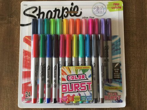 NEW 2016 COLORS COLOR BURST Ultra Fine Sharpie 24ct Limited Ed.Perm. Markers