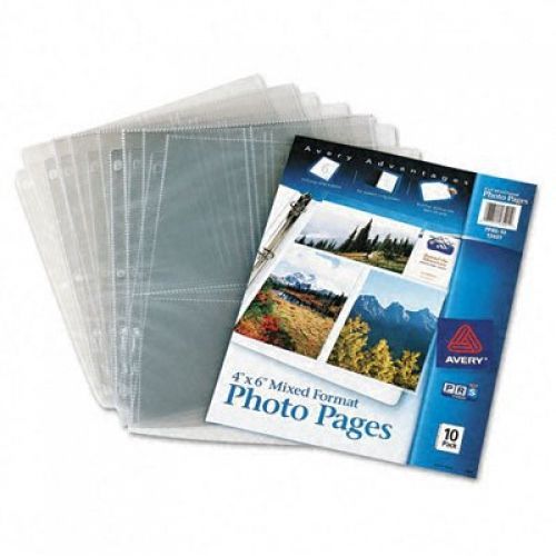 Avery : Photo Pages for Six 4 x 6 Mixed Format Photos, 3-Hole Punched, 10 per