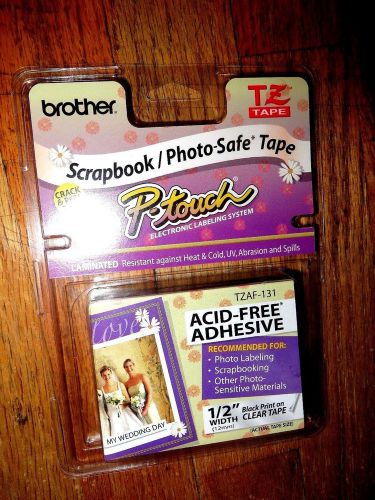 Brother TZAF131 P-touch 1/2&#034; Acid Free Black Print Clear tape Label