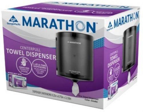 Marathon - Towel Dispenser, Center Pull, Smoke - 300 Sheets CapacityMarathon
