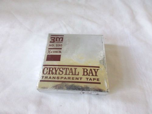 Collectible Vintage 3M No. 590 Crystal Bay Transparent Tape NEW 1/2 x 1296 in.