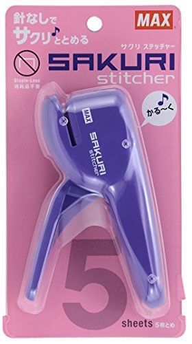 Max Sakuri Stitcher Staple-Less Stapler - Violet