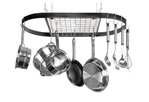 Kinetic Classicor Series Hanging Rack 12021 Wrought-Iron Oval Pot Pans Kitchen