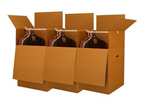 Moving boxes larger wardrobe 24 x24 x40-inches,bundle of 3 (boxbundwar03), great for sale