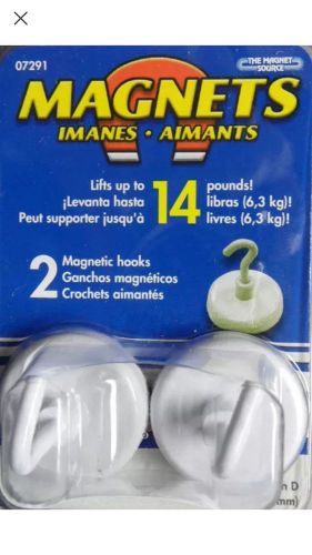 Package of 2 White Magnetic Hooks no. 07291 by Master Magnetics