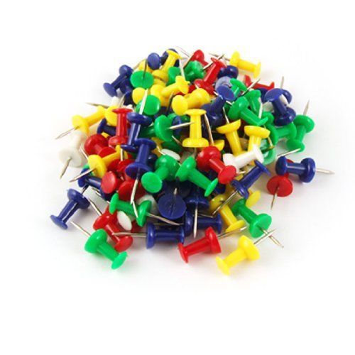 uxcell 110 Pcs Assorted Color Plastic Head Push Pin for Office