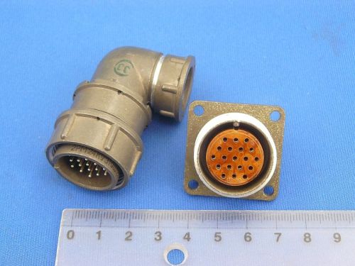 19 pin * LOT OF 2 * MILITARY Thread Soviet USSR Connector / Male + Female SET /