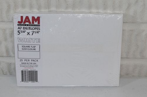 JAM Paper® A7 (5 1/4&#034; x 7 1/4&#034;) Paper Invitation Envelope - White - 25 Envelope