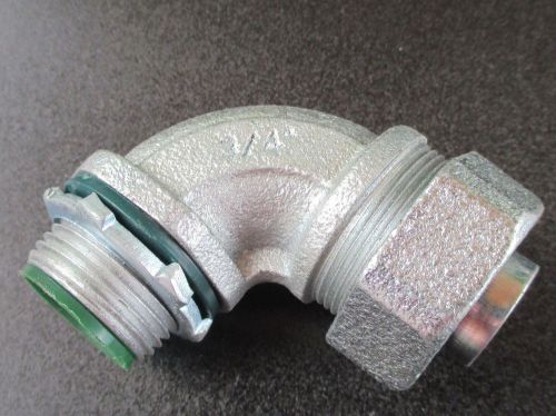3/4&#034; Malleable Iron LiquidTight 90 Degree Connector with Insulated Throat SLT36T