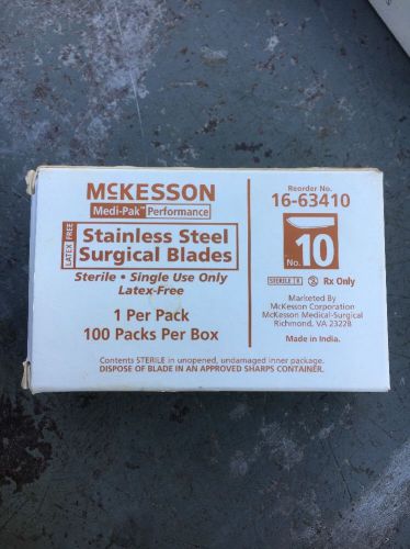 McKesson No.10 Stainless Steel Surgical Blade (100)