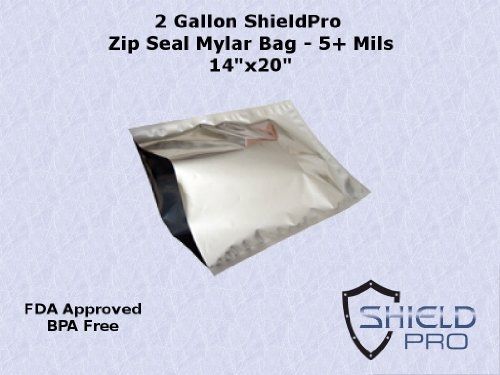 Discount mylar bags shieldprotm 2 gallon zip seal ziplock (14&#034;x20&#034;) 5 mil mylar for sale