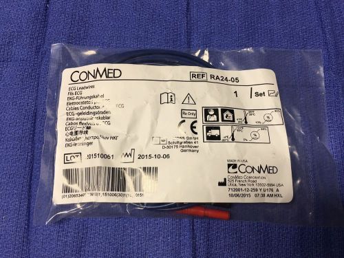 RA24-03 CONMED ECG LeadWires SFTY; SNAP,24&#034; - 1 Set - FREE SHIPPING