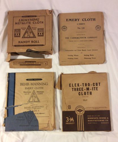 Rare vintage emery cloth sheets metalite cloth elektrocut sheets carborundum for sale