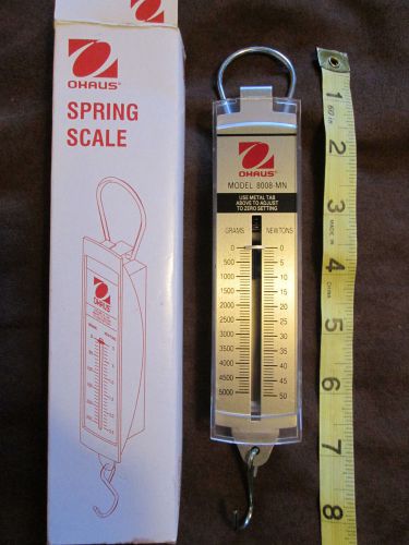 Ohaus 8008-MN Pull Type Spring Scale, 11.25lb/50n Capacity, 0.25lb/1n