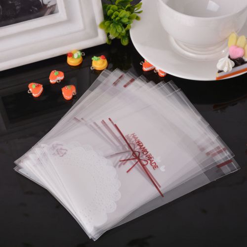 50PCS ILJ Lace Pattern Self Adhesive Seal Plastic Bags Cookie Storage