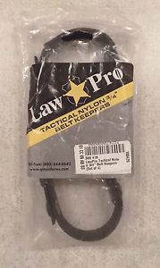 4 - black nylon law pro belt keepers w/dual metal snaps - new - free shipping for sale